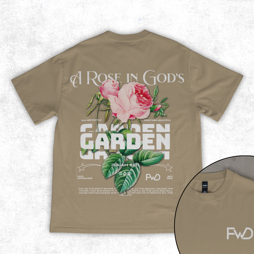 “A Rose in God's Garden” Oversized Tee – Isaiah 61:11