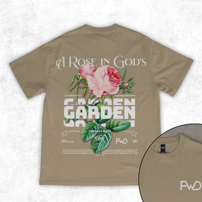 “A Rose in God's Garden” Oversized Tee – Isaiah 61:11