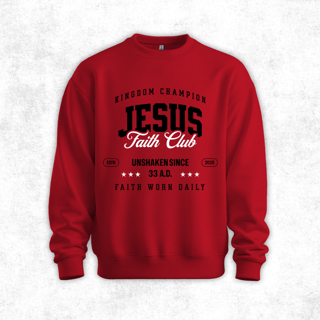 Jesus Faith Club Crewneck - Red/Black