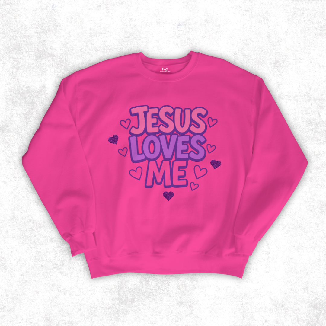 Jesus Loves Me Crewneck(Kids)(P)